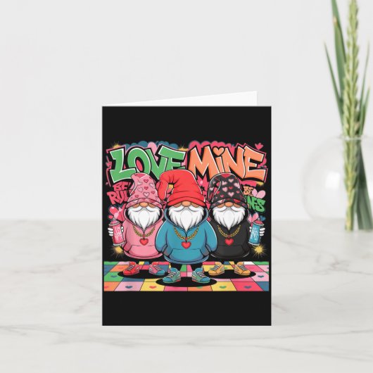 Love Mine Gnomes Urban Street Art Valentines Graff Kaart (Voorkant)