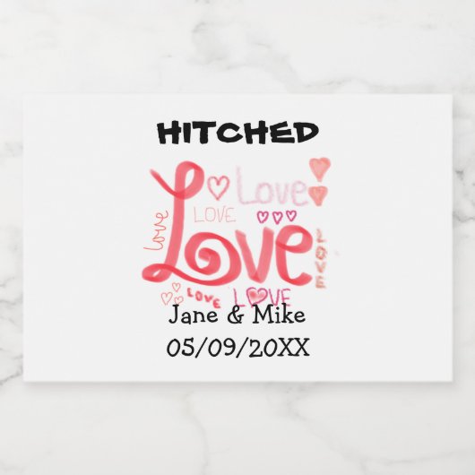 Love Mini jeu de Étiquette de bouteille (Étiquettes simples)