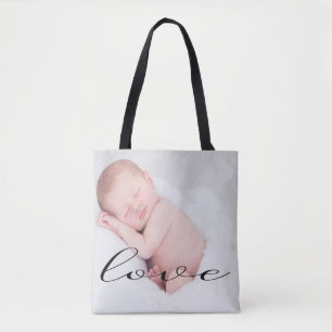Love Minimalist Script Photo Canvas tas
