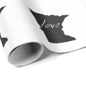 Love Minnesota Papier cadeau enveloppant (Coin rond)