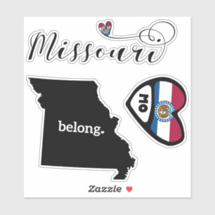 Love Missouri, 3 Design, Die Cut Stickers