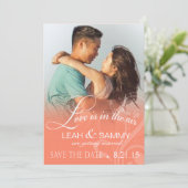 Love Mist Foto Save the Date | perzik (Staand voorkant)