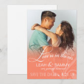 Love Mist Foto Save the Date | perzik (Voorkant / Achterkant)