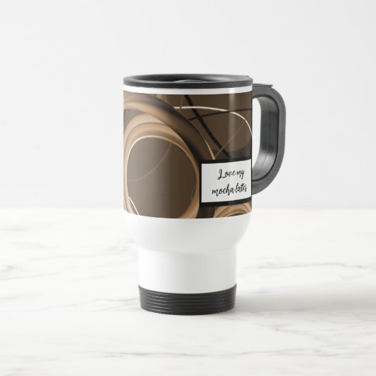 Love Mocha Lattes Abstracte Swirl Mok (Voorkant rechts)