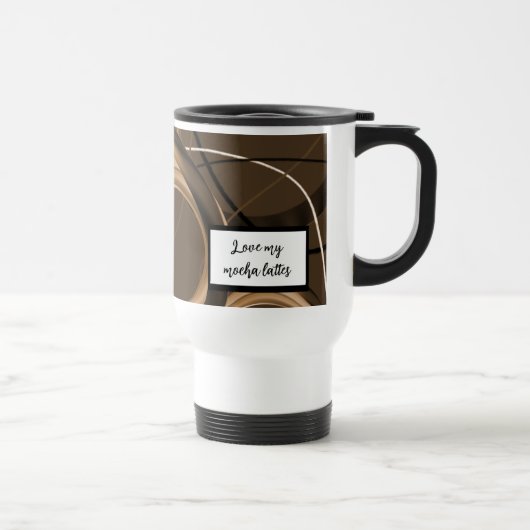 Love Mocha Lattes Abstracte Swirl Mok (Rechts)