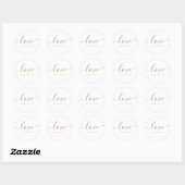 Love Modern Calligraphy Wedding Favor Classic Roun Ronde Sticker (Vel)