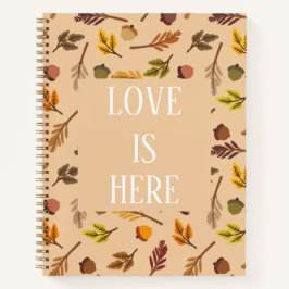Love Modern chic stylish autumn beige orange  Notitieboek