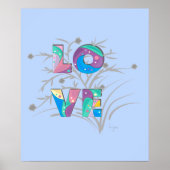LOVE Modern Cool Typography Poster graphique Impri (Devant)