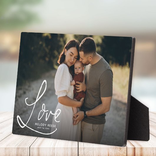 LOVE Modern Elegant Family Photo Keepomwille Fotoplaat