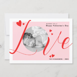 Love Modern Elegant Happy Valentine's Day Photo Feestdagenkaart