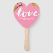 Love Modern Gold Foil roze Typography Wedding Handwaaier (Voorkant)