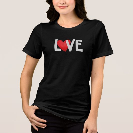 LOVE Modern Heart Graphic Tee Tri-Blend Shirt (Voorkant)