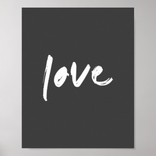 Love Modern   Minimalistisch stijlvol woordcitaat  Poster