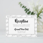 Love Modern Script Typography Reception Kaart (Staand voorkant)