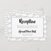 Love Modern Script Typography Reception Kaart (Voorkant / Achterkant)