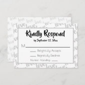 Love Modern Script Typography RSVP (Voorkant / Achterkant)