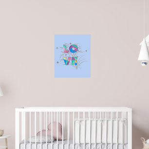 LOVE Moderne Cool Typografie Grafisch Poster Afdru