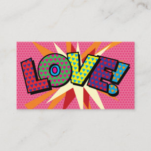 LOVE Moderne Typografische Meisjesachtige Roze Fun Visitekaartje