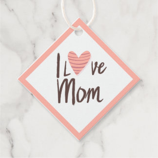 Love Mom Heart - Moederdag Gift Bedankjes Labels