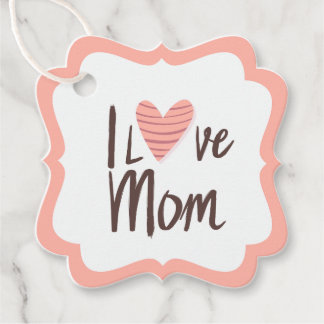 Love Mom Heart - Moederdag Gift Bedankjes Labels