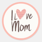 Love Mom Heart Sticker - Mère's Day Cadeau (Devant)