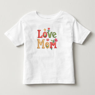 Love Mom Text met Bloemen Kinder Shirts