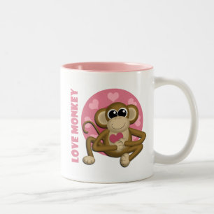 Love Monkey - Cute Monkey met Hearts Mok