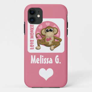 Love Monkey - Cute Personalized Pink iPhone 5 Hoes