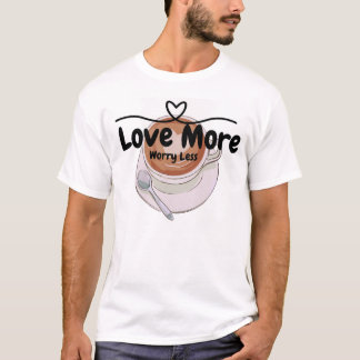 Love More Worry Minder Positief Quote T-shirt