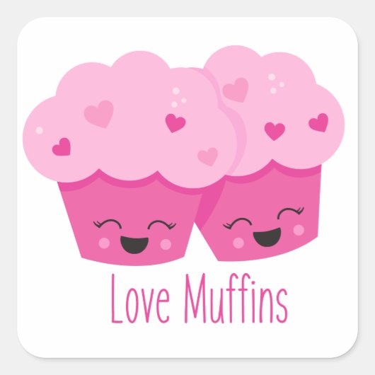 Love Muffins mot art amusant autocollant (Devant)