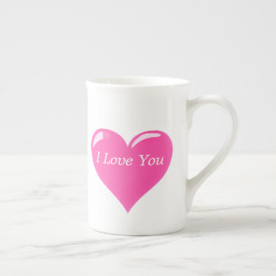 Love Mug avec le coeur et le texte - I Love You