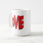 LOVE Mug, Mug cadeau design, cadeau pour la Saint- (Devant gauche)