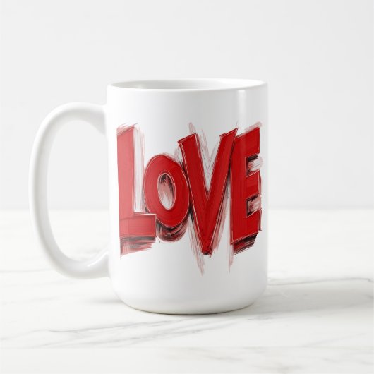 LOVE Mug, Mug cadeau design, cadeau pour la Saint- (Gauche)