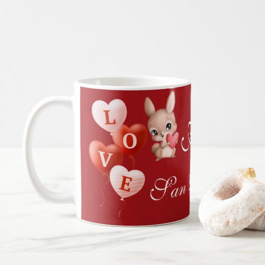 Love Mug, Valentine's Day Gift Coffee Mug  (Avec donut)