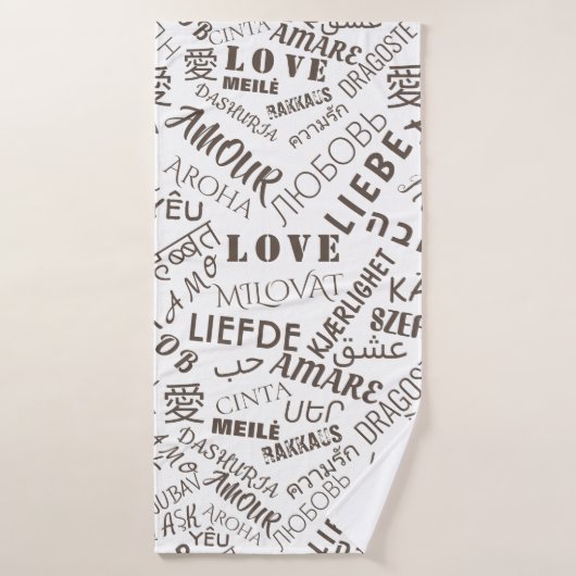 LOVE - Multi Language - Personnalisable Internatio (Serviette de bain)