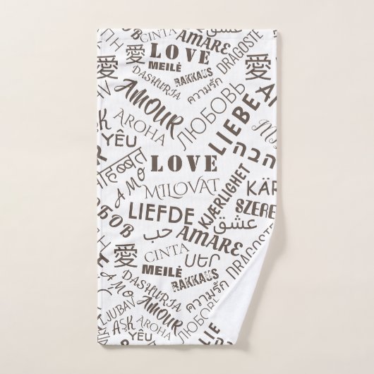LOVE - Multi Language - Personnalisable Internatio (Serviette à main)