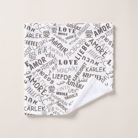 LOVE - Multi Language - Personnalisable Internatio (Gant de toilette)