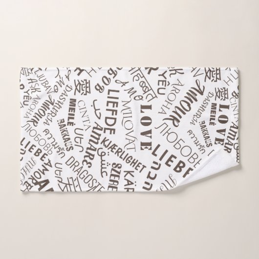 LOVE - Multi Language - Personnalisable Internatio (Serviette à main)