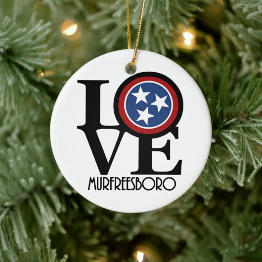 LOVE Murfreesboro Keramisch Ornament (Boom)