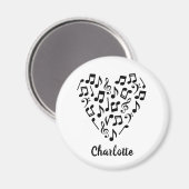 Love Music Black Music Notes Heart Name Magnet (Recto/Verso)