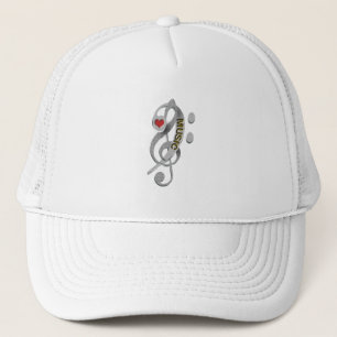 Love Music Clef Sculpture Trucker Pet