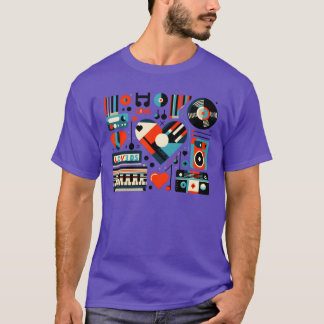 Love Music Ornament retro T-shirt