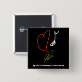 Love Music Sq Button (Voorkant /achterkant)