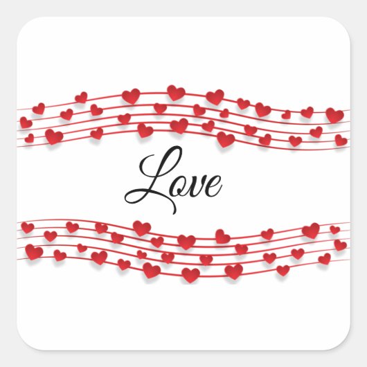 Love Music Square Sticker (Voorkant)