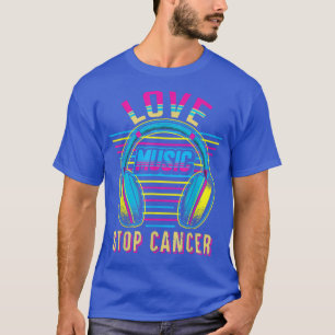 Love Music Stop Cancer St Jude Breast Cancer Awar T-shirt