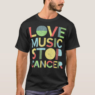 Love Music Stop Cancer St Jude Breast Cancer dad T-shirt