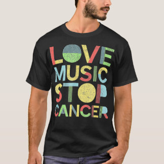 Love Music Stop Cancer St Jude Breast Cancer T-shirt