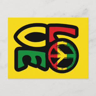 Love musique reggae symbole de paix carte postale 