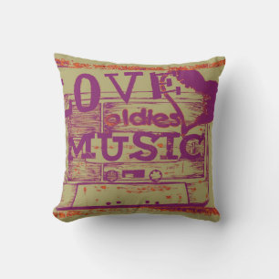 Love musique vieux Vintage Coussin