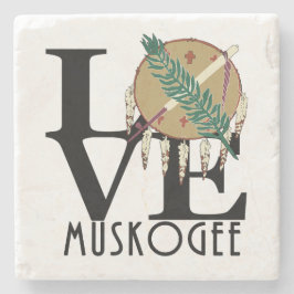 LOVE Muskogee OK Stenen Onderzetter